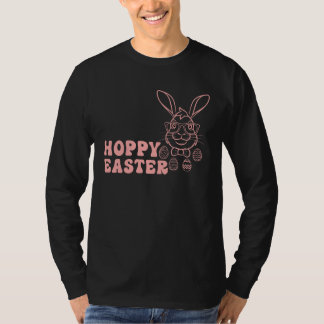 Camiseta Bunny Rabbit Eggs Hunting Happy Easter Day Cute Ho