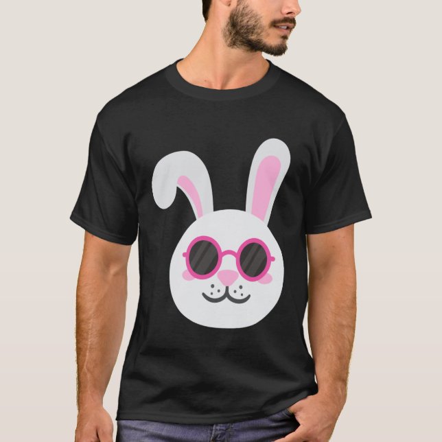 Camiseta BUNNY RABBIT FACE Sunglasses Boys Girls Kids Easte (Frente)