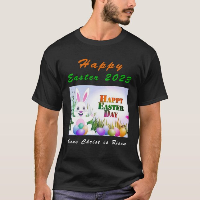 Camiseta Bunny Rabbit for Easter Day 2023  Jesus is Risen (Frente)