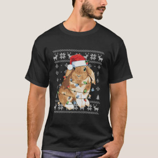 Camiseta Bunny Rabbit Natal Feio Sweater Engraçado Xmas Tre