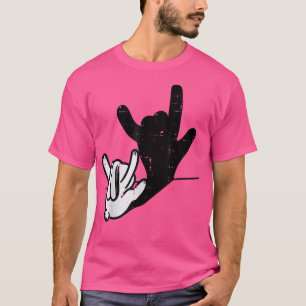 Camiseta Bunny Rabbit Te Ama Linguagem De Sinais De Mão Eng