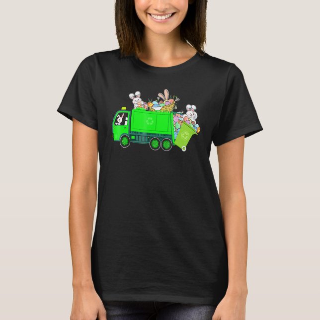Camiseta Bunny Riding Garbage Páscoa Day Bunny (Frente)