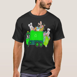 Camiseta Bunny Riding Garbage Páscoa Day Bunny Garbag