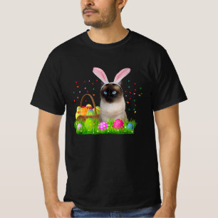 Camiseta Bunny Siamese Cat Funny Páscoa Siamese Cat Lover G