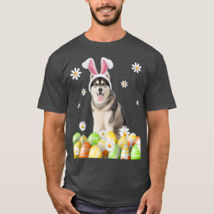 Camiseta Bunny Siberian Husky Dia do Felz pascoa Do Cachorr
