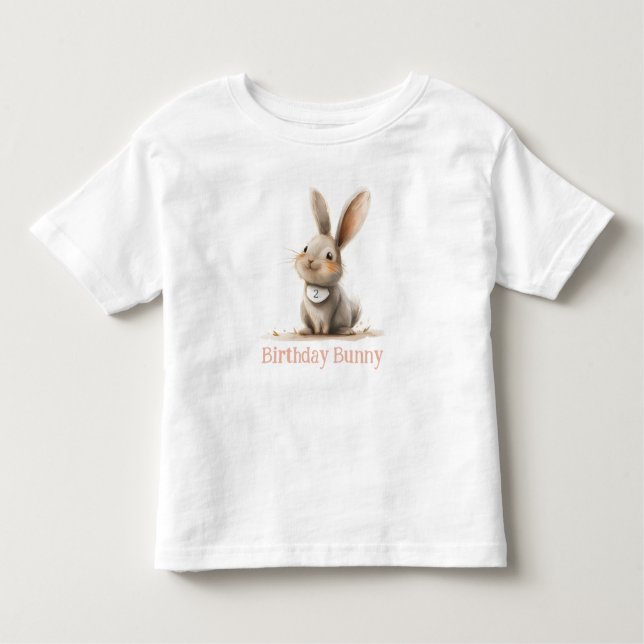 Camiseta Bunny Simples de Aniversário para Crianças (Frente)