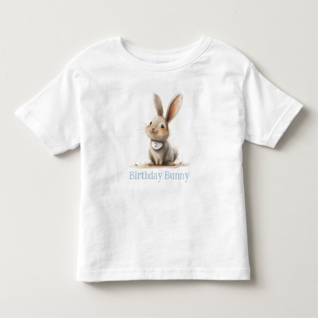 Camiseta Bunny Simples de Aniversário para Crianças (Frente)