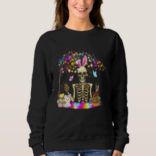 Camiseta Bunny Skeleton Cute Bunny Pintinho Cesto de Ovos F