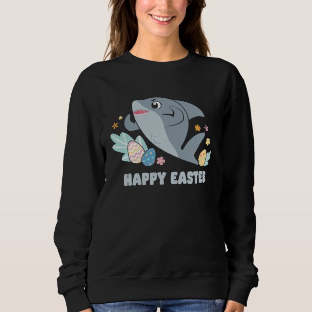 Camiseta Bunny Spring Hunt Eggs cute shark Happy Easter Day (Frente)