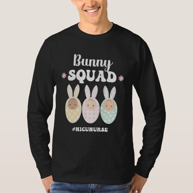 Camiseta Bunny Squad NICU Nurse Easter Bunny NICU Nursing E (Frente)