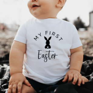 Camiseta Bunny Tail Minha Primeira Páscoa Bebê