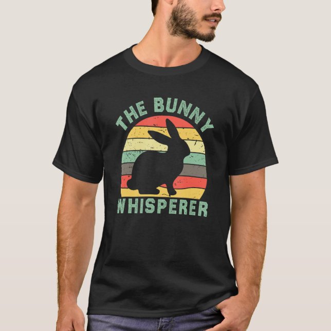 Camiseta Bunny Whisperer Funny Pet Páscoa Rabbit Vintage (Frente)