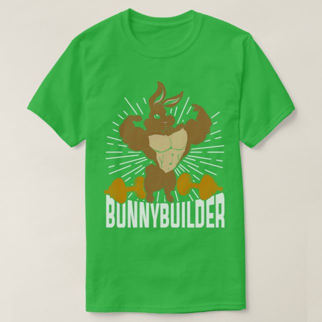 Camiseta Bunnybuilder Funny Bodybuilding Bodybuilder Gift (Frente do Design)