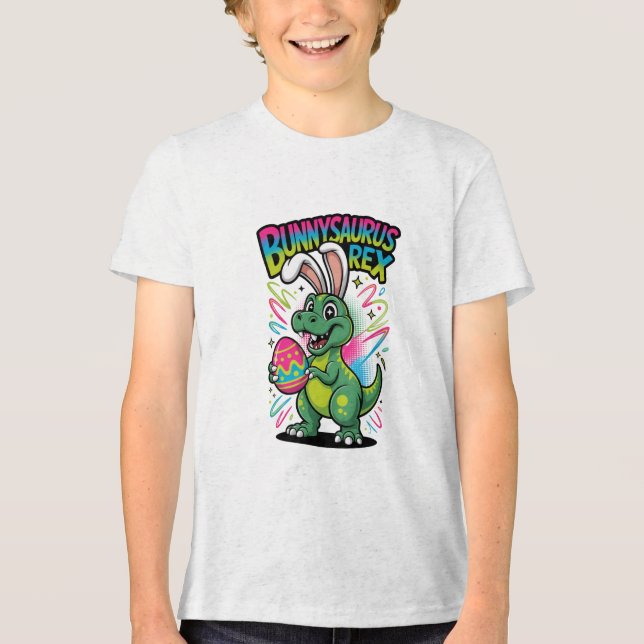 Camiseta Bunnysaurus Páscoa Dino Bunny Híbrido Fer (Frente)