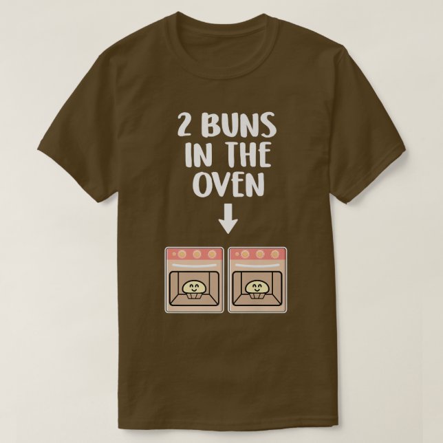 Camiseta Buns In The Oven Twins Pregnancy Announcement Gend (Frente do Design)