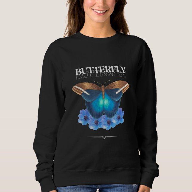Camiseta Bunter Schmetterling mit Blumen im Boho Design (Frente)