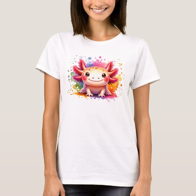 Camiseta Buntes lächelndes Axolotl als Grafik (Frente)