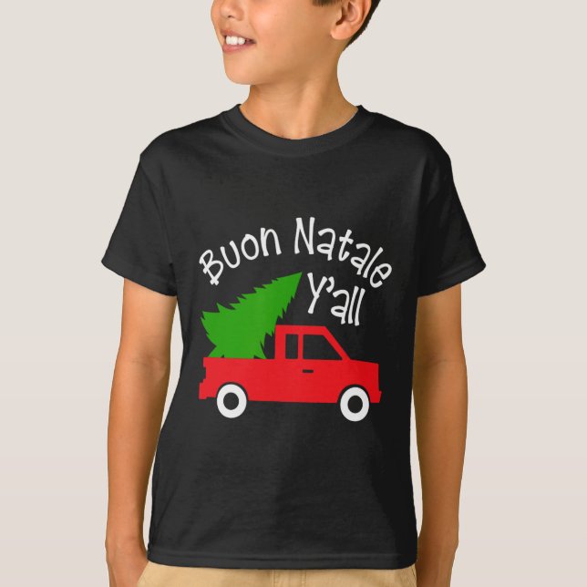 Camiseta Buon natale italian christmasy#39;toda curiosa itá (Frente)