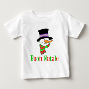 Camiseta Buon Natale Italiana Feliz Natal Crianças Neves