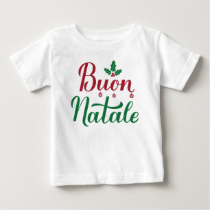 Camiseta Buon Natale Italiana Feliz Natal Holly