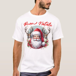 Camiseta Buon Natale Papais noeis com Reindeer
