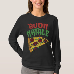 Camiseta Buon Natale Pizza Engraçada Itália Natal Luzes G