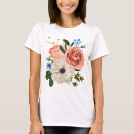 Camiseta Buquê com flores de jardim.