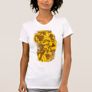 Camiseta Buquê de Cor da Água das Rosas Amarelas