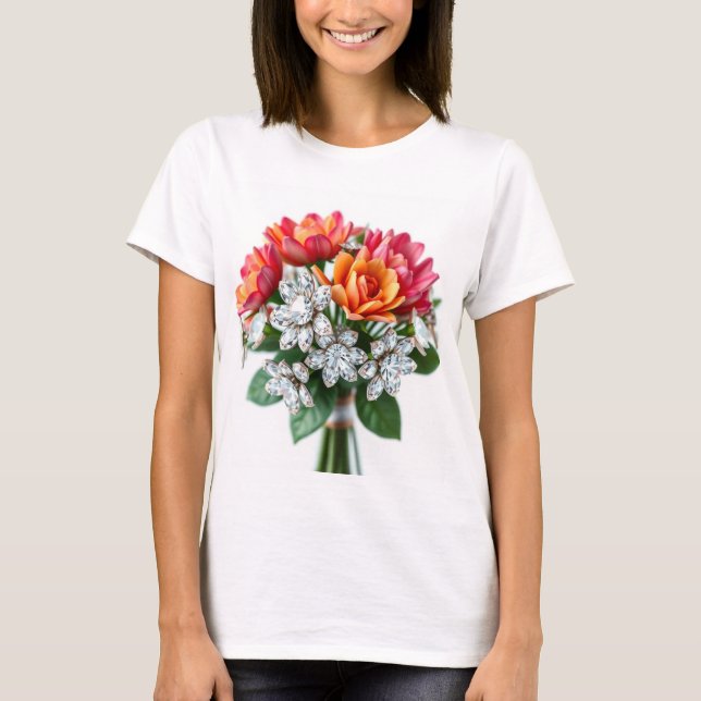 Camiseta Buquê De Diamante Extremista: Um Sabor Floral Incr (Frente)