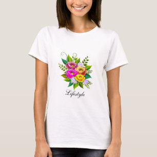 Camiseta Buquê de Flor Colorido Bonito