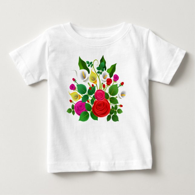 Camiseta Buquê de Flores Aquarela-47149 (Frente)