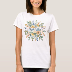 Camiseta Buquê de Flores de Outono em Aquarela Estiloso e A