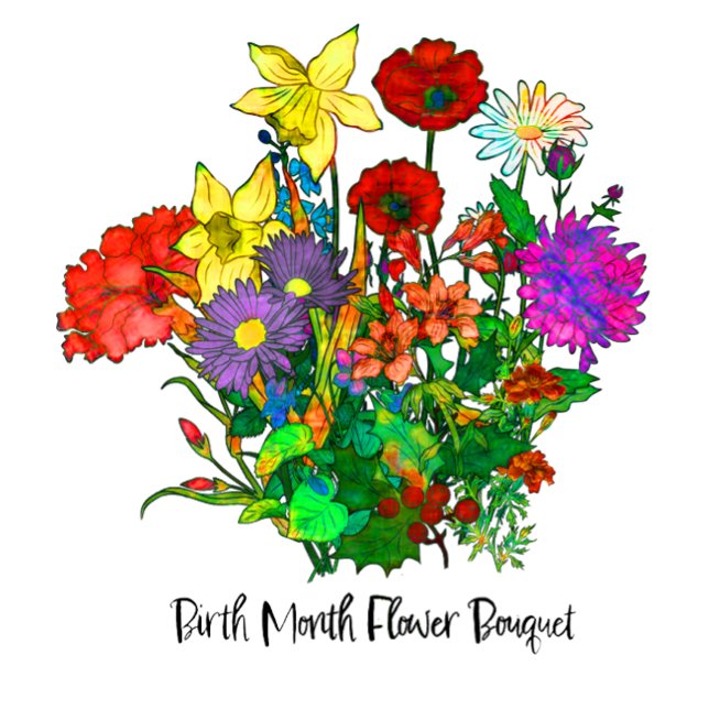 Camiseta Buquê de Flores do Mês de Nascimento (Criador carregado)