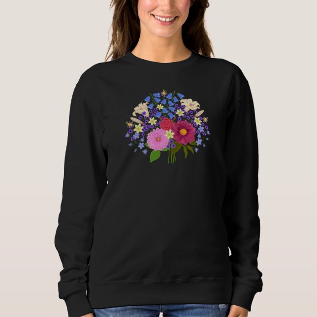 Camiseta Buquê de Flores Preto (Frente)