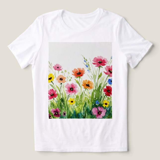 Camiseta Buquê de flores silvestres (Design frontal)