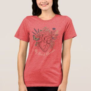 Camiseta Buquê de Flores Silvestres Coração Anatômico Estét