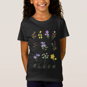 Camiseta buquê de flores silvestres minimalista vintage em 
