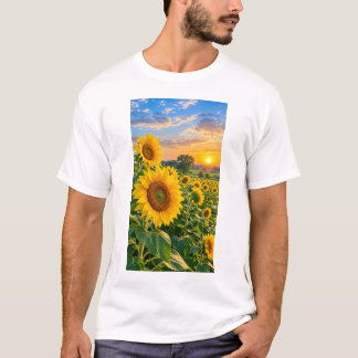 Camiseta Buquê de Girassóis Design Floral