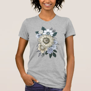 Camiseta Buquê de girassol elegante feminino Floral