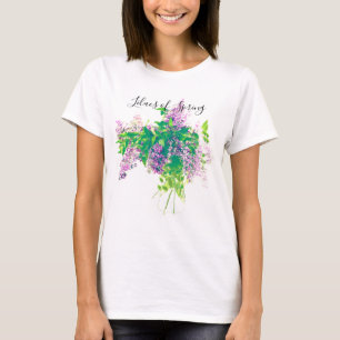 Camiseta Buquê de Lilases Texto