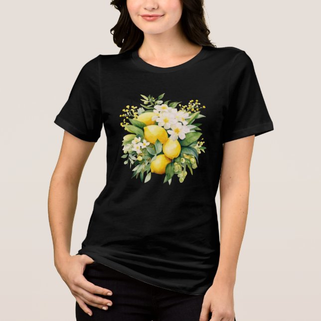 Camiseta Buquê de Limão com Flores Brancas (Frente)