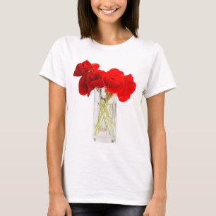 Camiseta Buquê de papoulas vermelhas