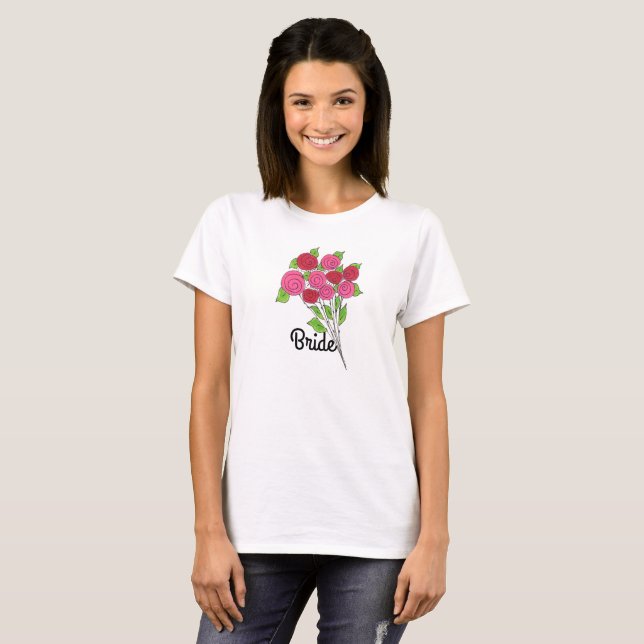 Camiseta Buquê de Rosas Nupciais (Frente Completa)
