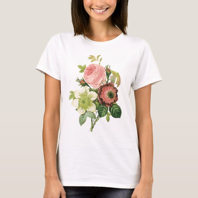 Camiseta Buquê de Vintage Rosa (Frente)