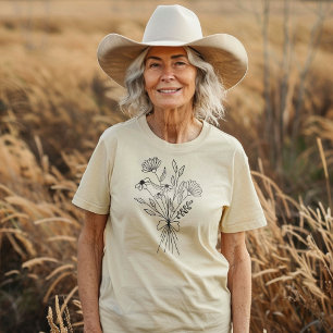 Camiseta Buquê do Jardim de Flores Selvagens
