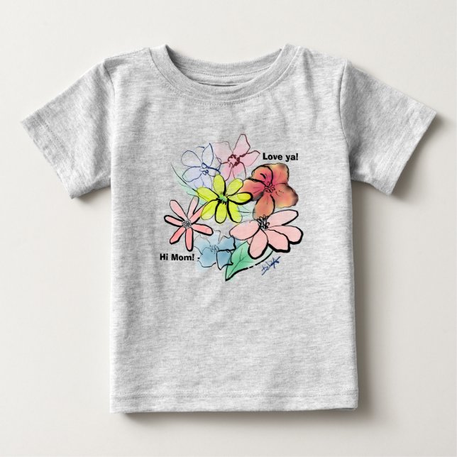 Camiseta Buquê Floral Bonito e Fofo de Menina (Frente)