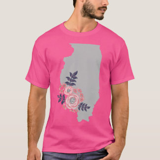 Camiseta Buquê Floral do Estado de Illinois