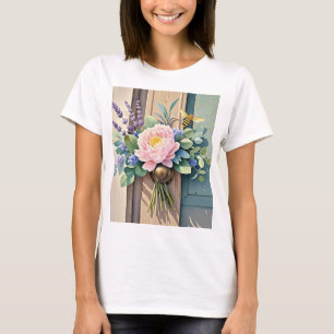 Camiseta Buquês flores lavandas Flores russas