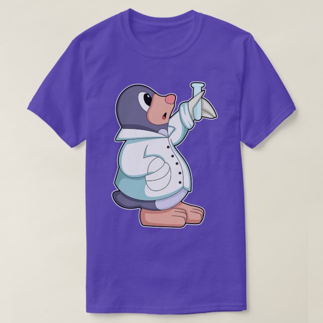 Camiseta Buraco como cientista com tubo de ensaio (Frente do Design)