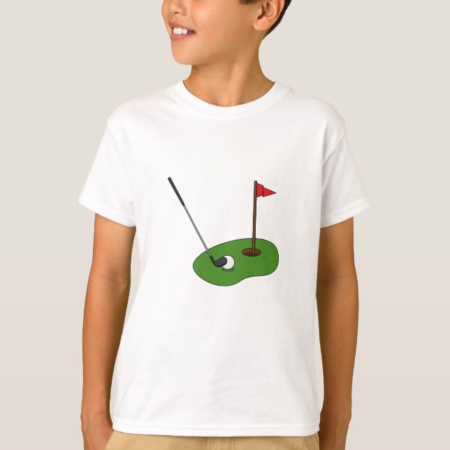 Camiseta Buraco de Curso de Golfe com Bandeira (Frente)